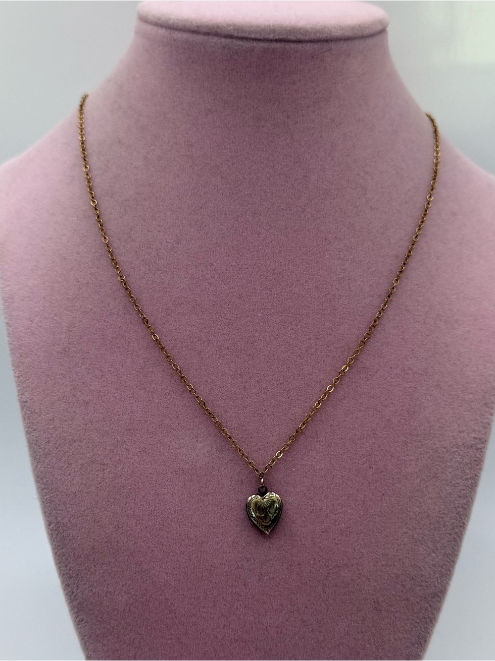 1/20-12k gold filled Gold-Tone Heart locket Pendant Necklace